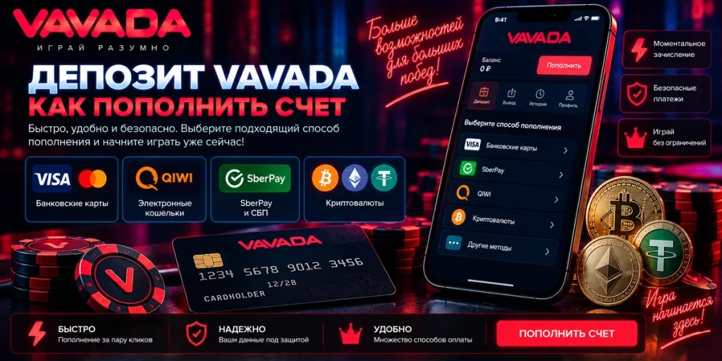 Депозит Vavada и пополнение счета